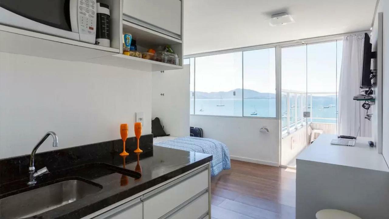 Mergulho No Mar De Jurere Com Vista Frontal Florianópolis Kültér fotó